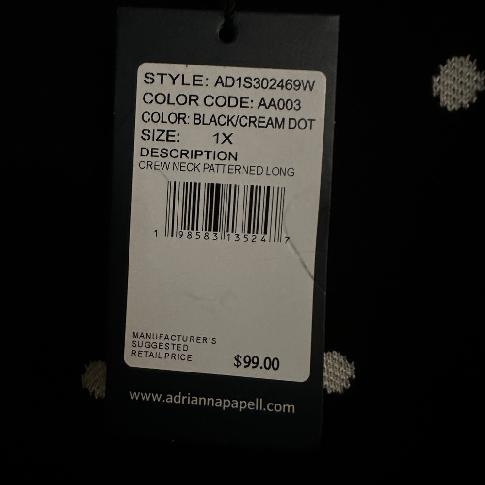 Adrianna Papell Black and Cream Dot Dress